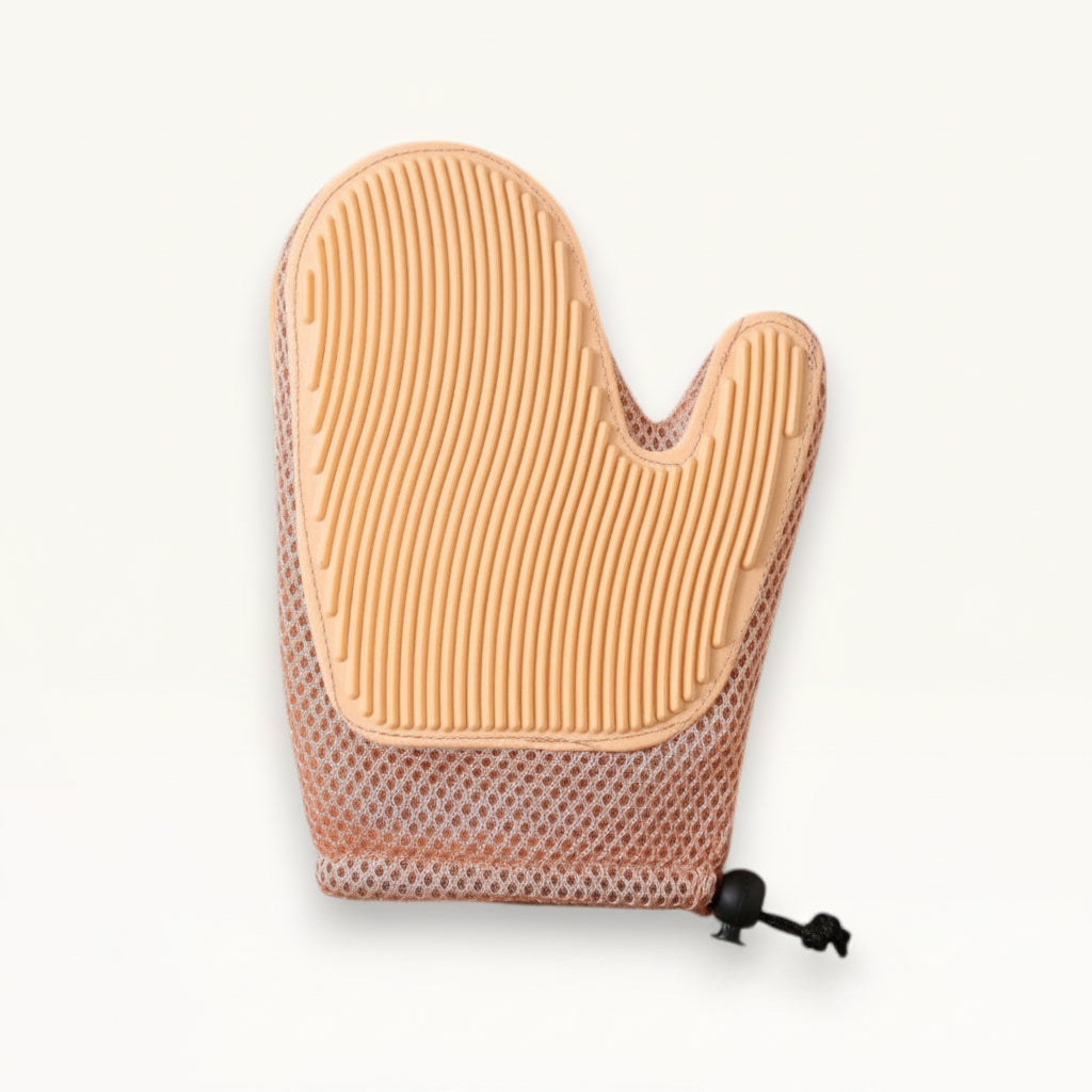 Gant de toilettage rose 